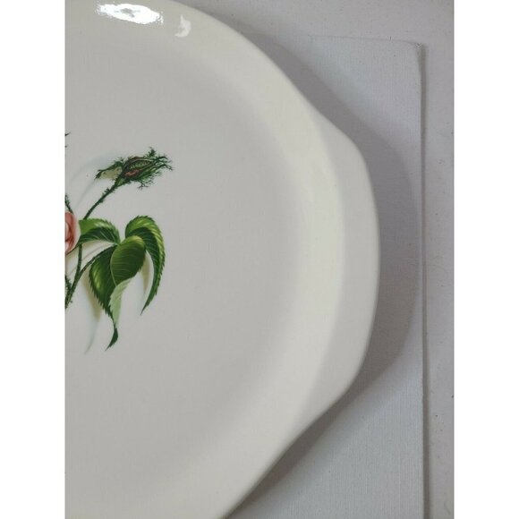 𝅺UNIVERSAL Ballerina White Flora Pattern Round Chop Plate Serving Platter 13" - Picture 3 of 6